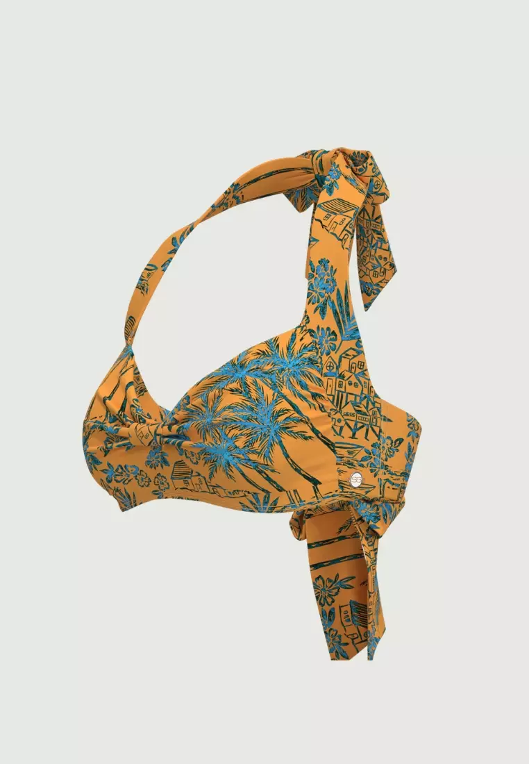 Tropadelic Days Marigold Knot Front Bikini Top