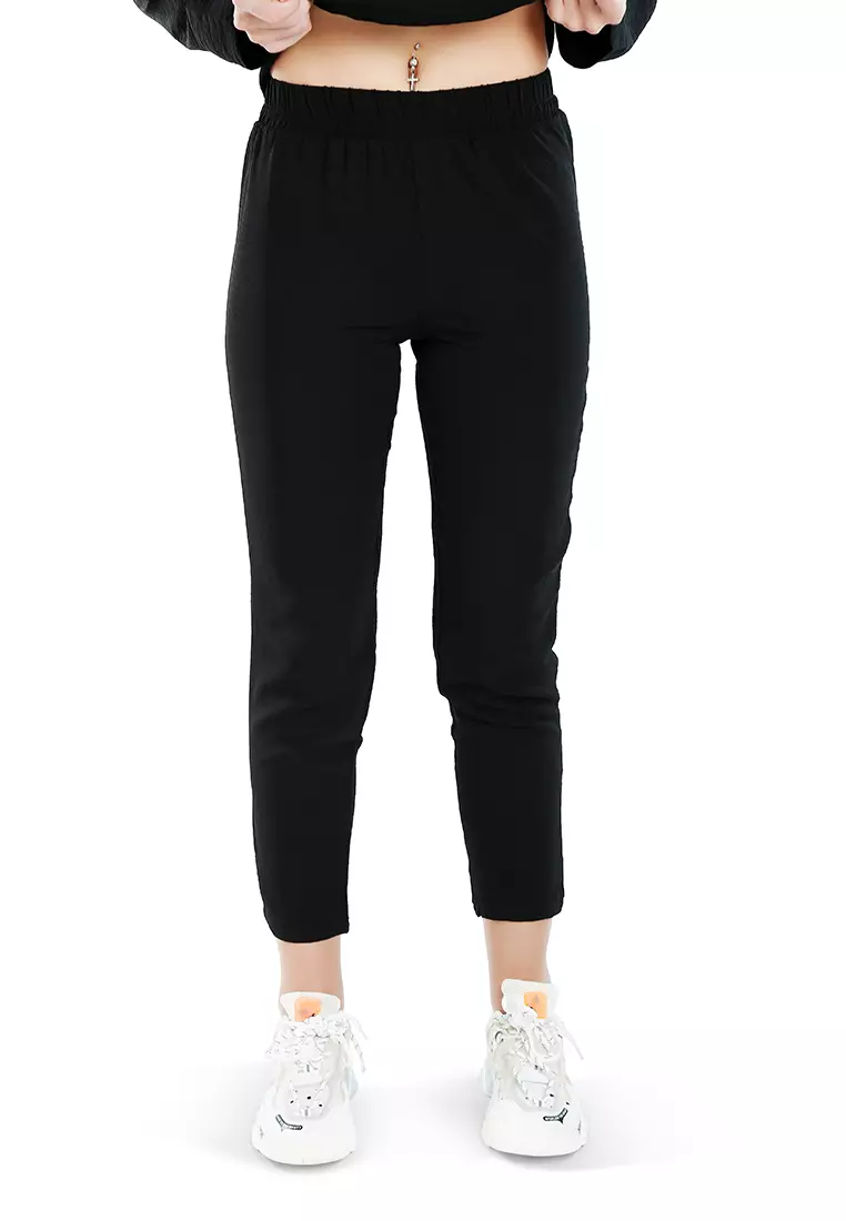 Black Full Sleeves Top & Fitted Full Pants Coord Set