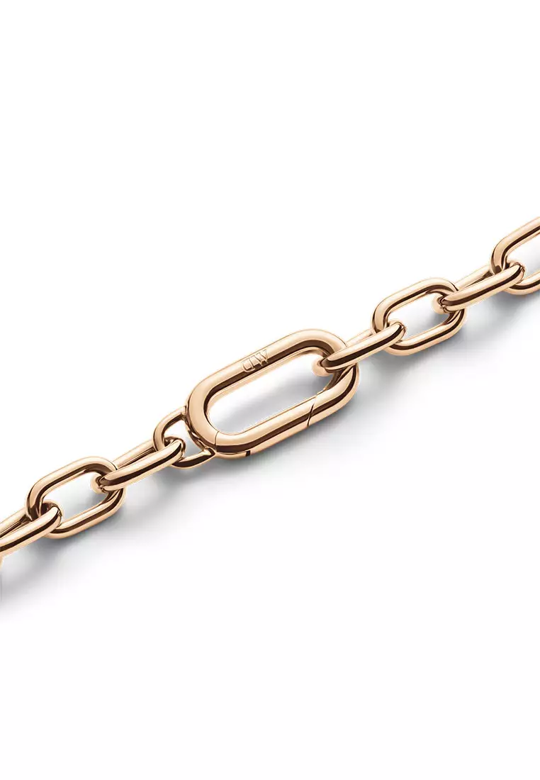 Crystal Link Necklace Rose Gold Fashion Necklace for women and men - Stainless Steel & Crystal - DW Official Jewelry - Authentic