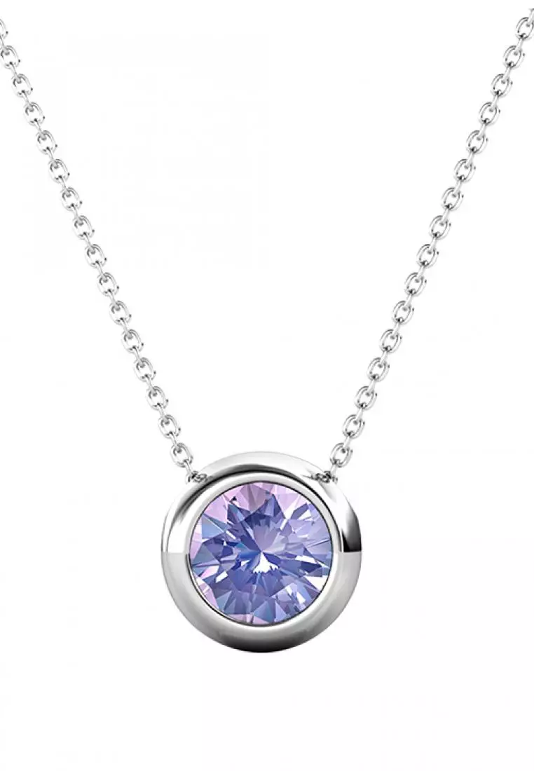 Birth Stone Moon Pendant June Alexandrite WG - Kalung Crystal Swarovski by Her Jewellery