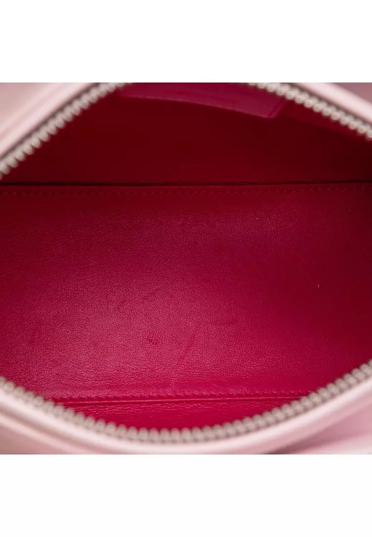 Pre-Loved Dior Medium Calfskin Patent Embroidered Valentines Day Heart Lady Dior