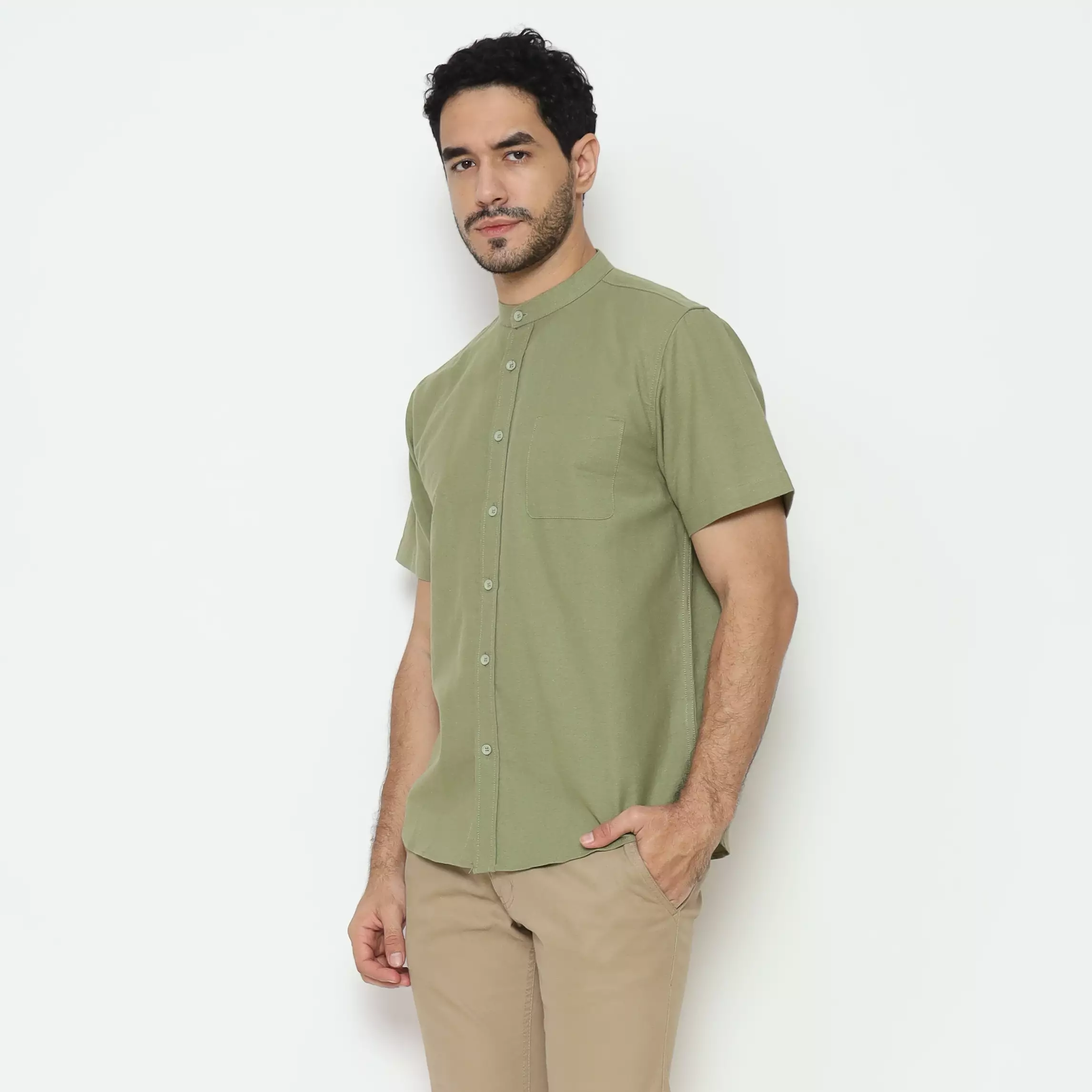 AMK Kemeja Pria Lengan Pendek SHG Satria S/S Sage Green