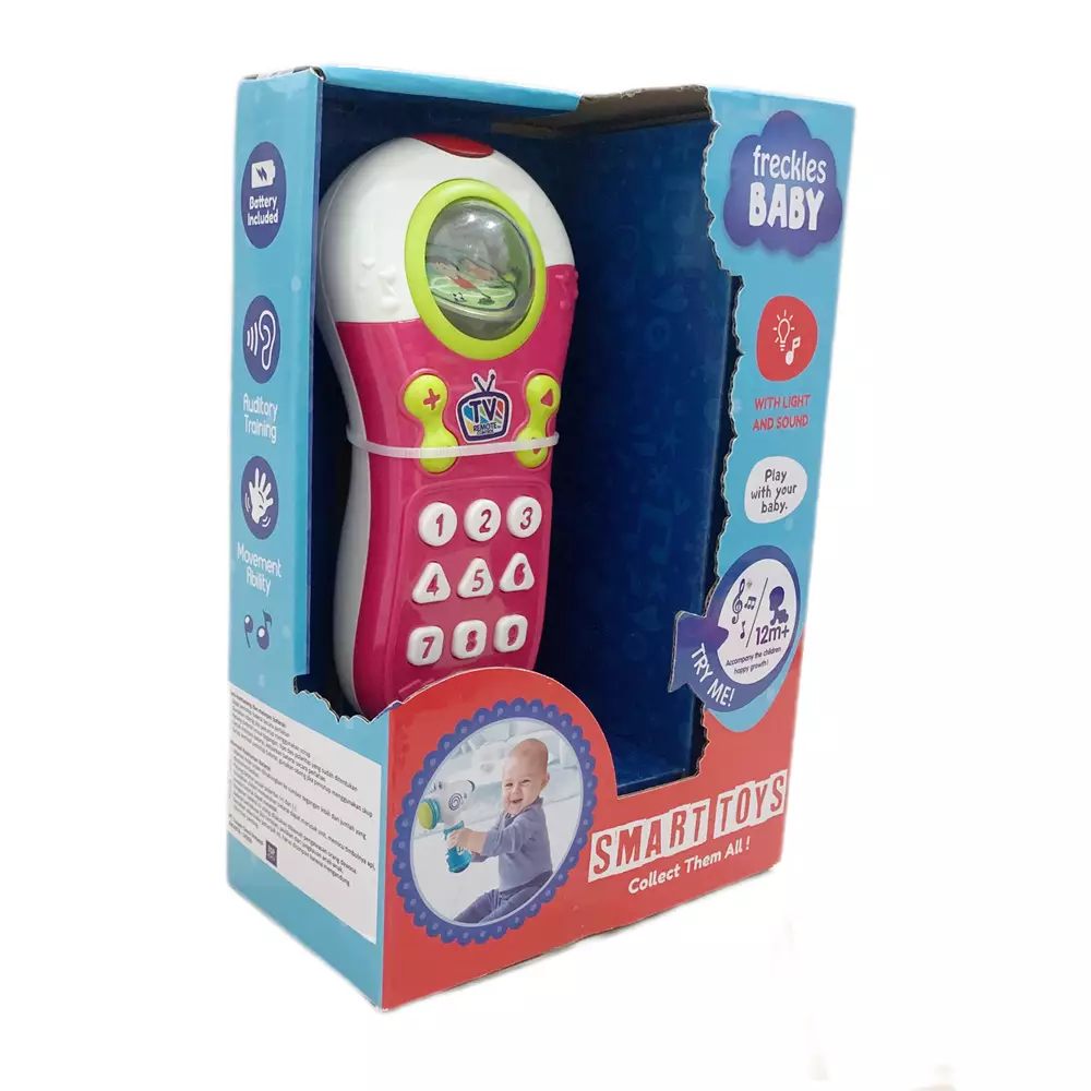 Freckles Baby Smart Toys Baby Remote - PINK - (Termasuk Baterai) - Mainan Aktivitas Edukasi Bayi