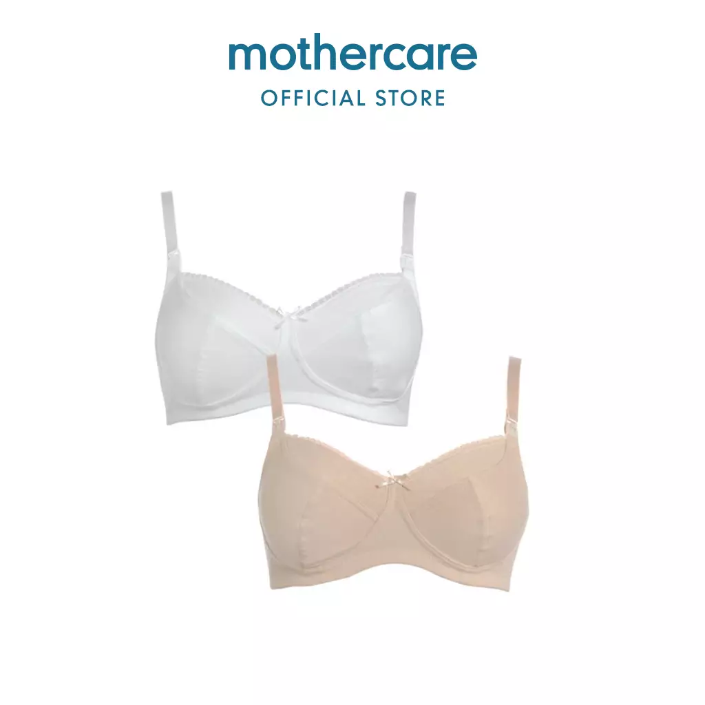 Jual Mothercare Mothercare nude and white soft cup nursing bras - 2 pack  Original 2024