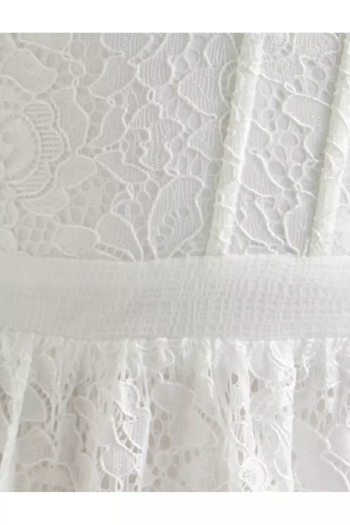 迷你蕾絲連身裙 婚禮 短款 網紗 袖子 桃心領 有內襯