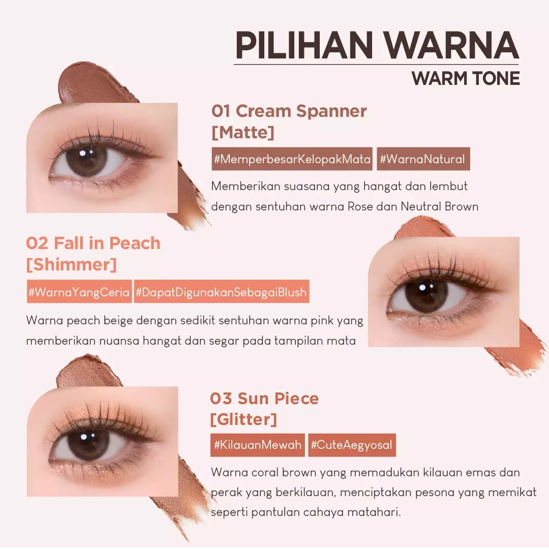 Holika Holika Mellow Layering Stick Shadow 01 Cream Spanner | Buildable Eye & Cheek Colors