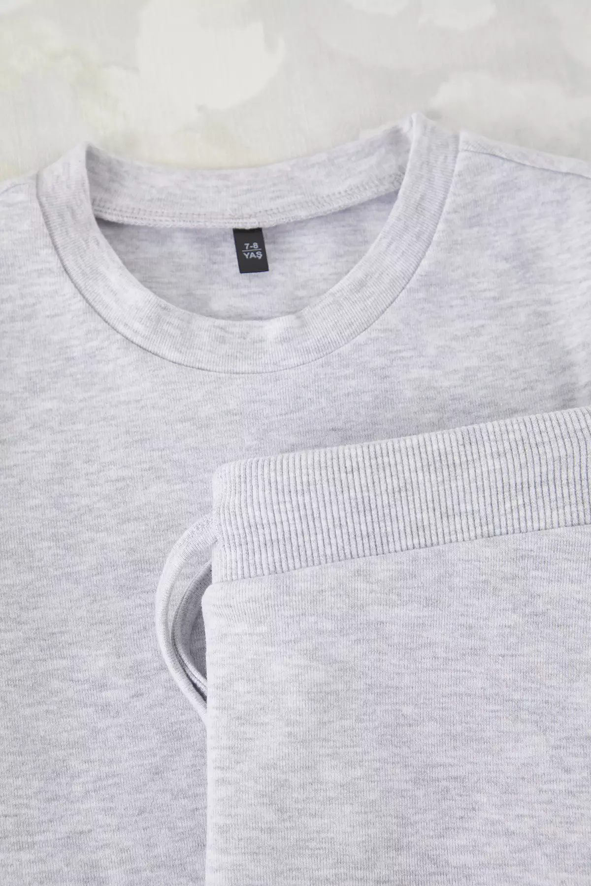 Gray Melange Girl's Kaftan 100% Cotton Basic Flare Sleeve Fits Your Sleeve