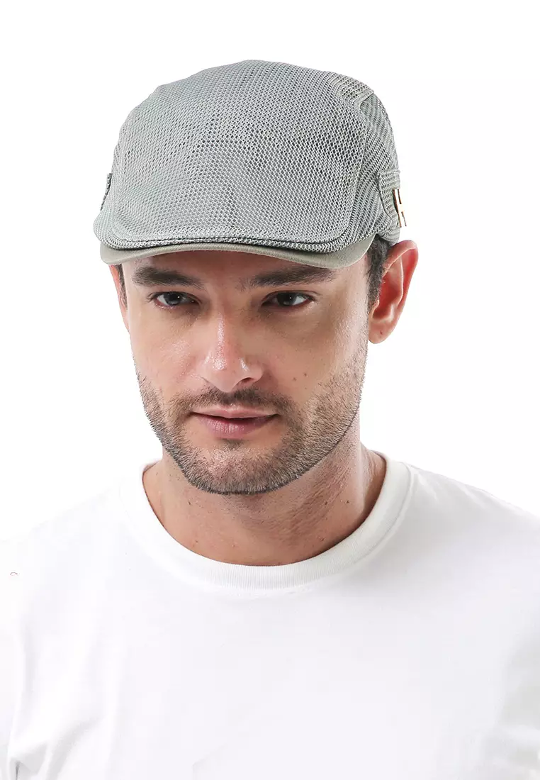 Kai Aksesoris Fashion Topi Pria Wanita Flat Hat Adjustable Strap Material Cotton ORIGINAL - Gray