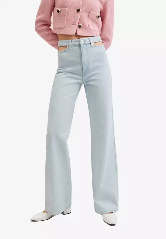Wideleg Cut-Out Jeans