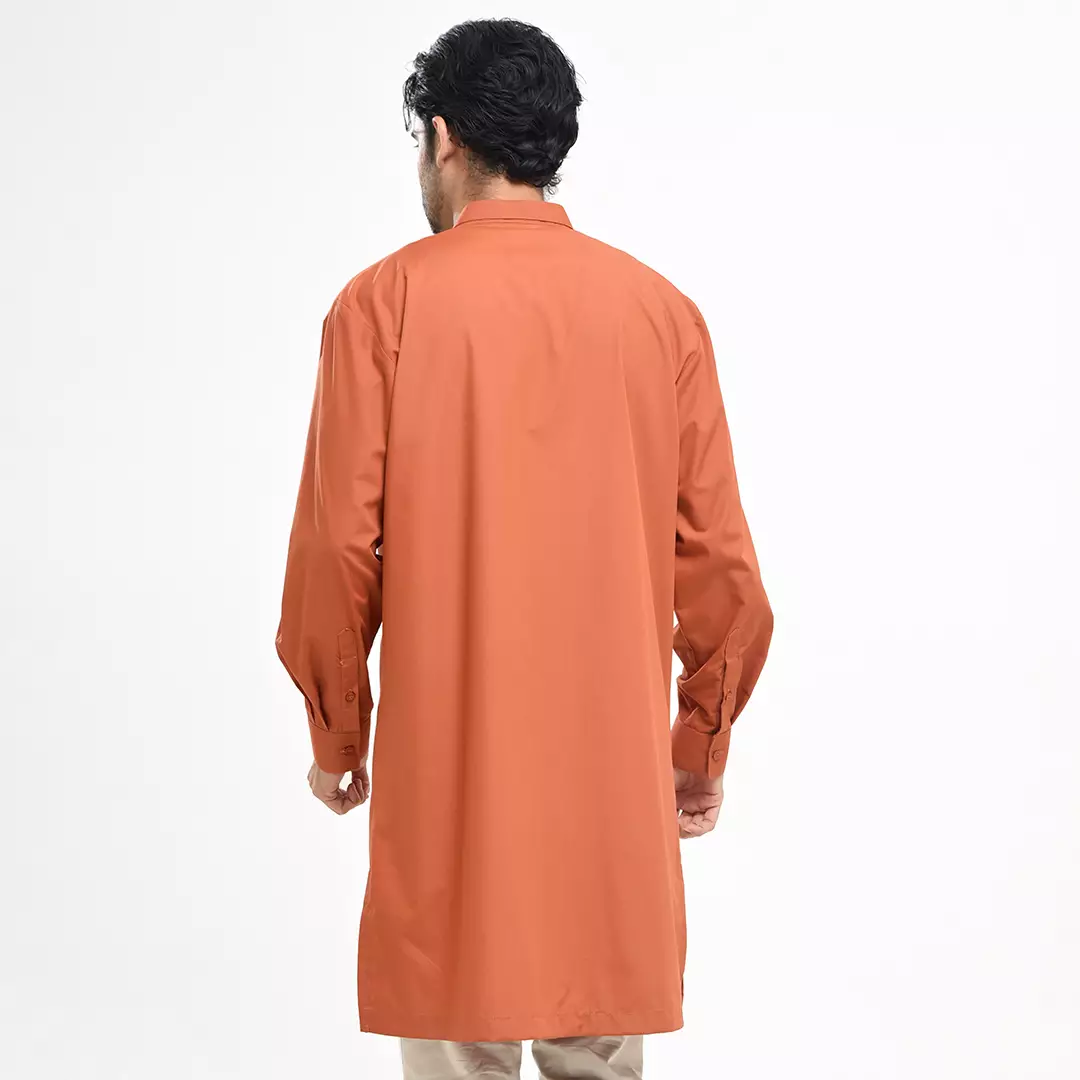 Rabbani - Jubah Koko Muslim Pria Lengan Panjang Dewasa Midi Zaigham Exclusive - Terracota