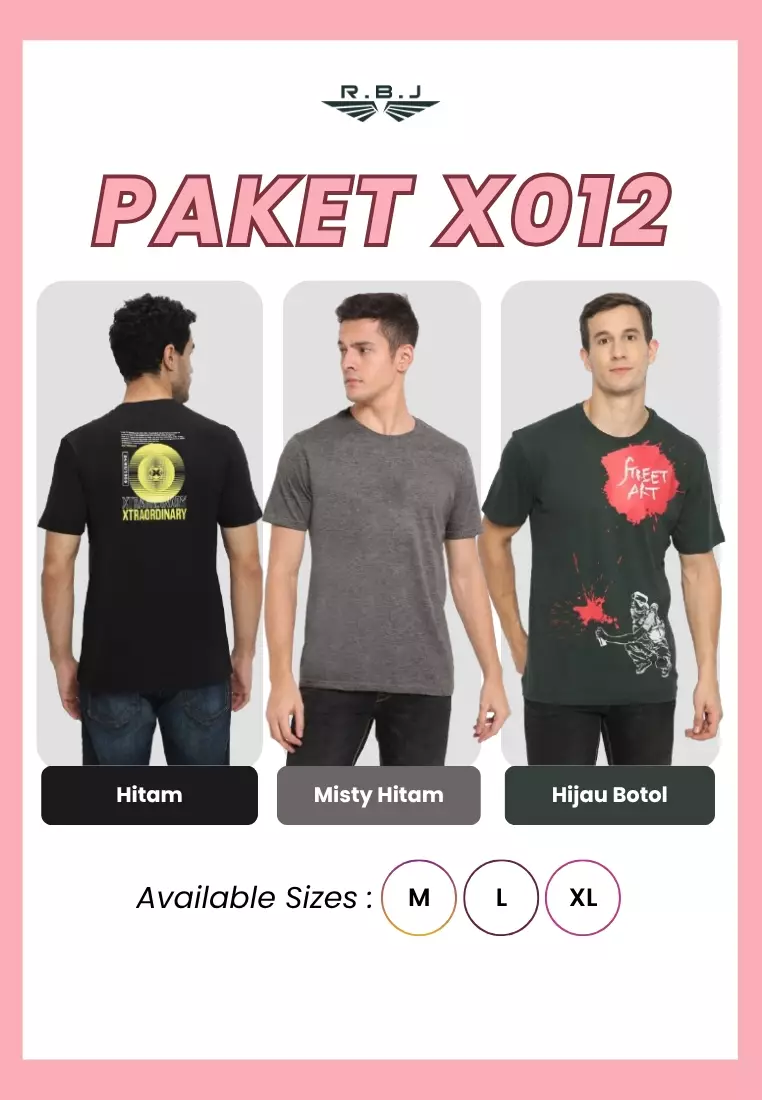 Pay 1 Get 3 RBJ T-Shirt Cotton Combed