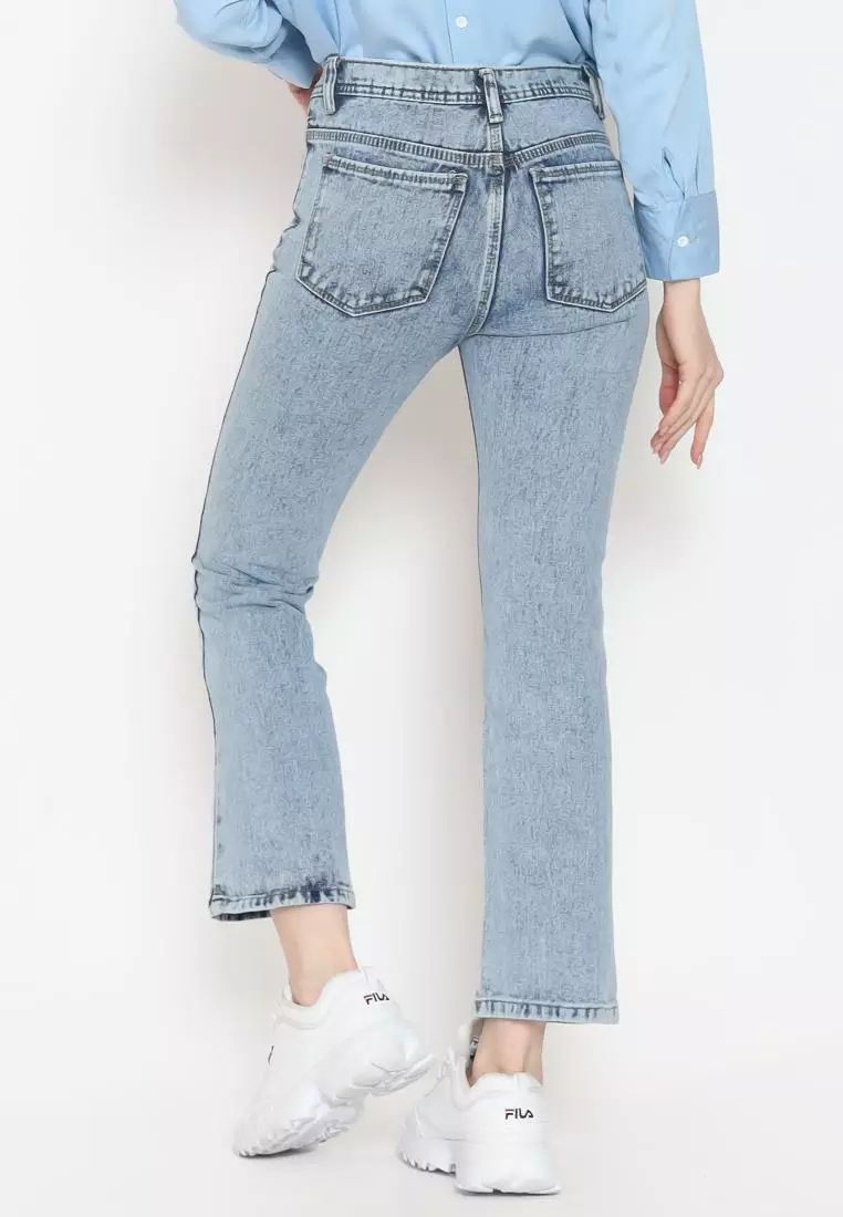 Fitwear Studio - Cutbray Jeans Sabina Basic SNOW - BLUE SNOW