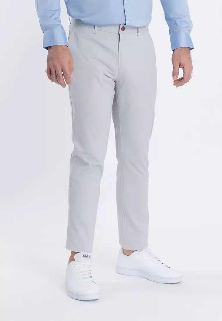 Slim Fit Chino Pants With Pocket Trim