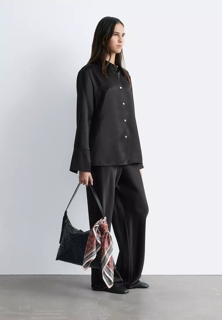 Drawstring Satin Trousers