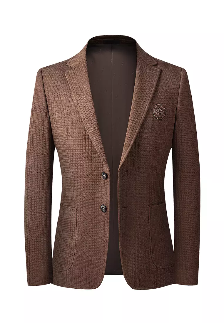 Embroidery Striped Wool Blazer 5836