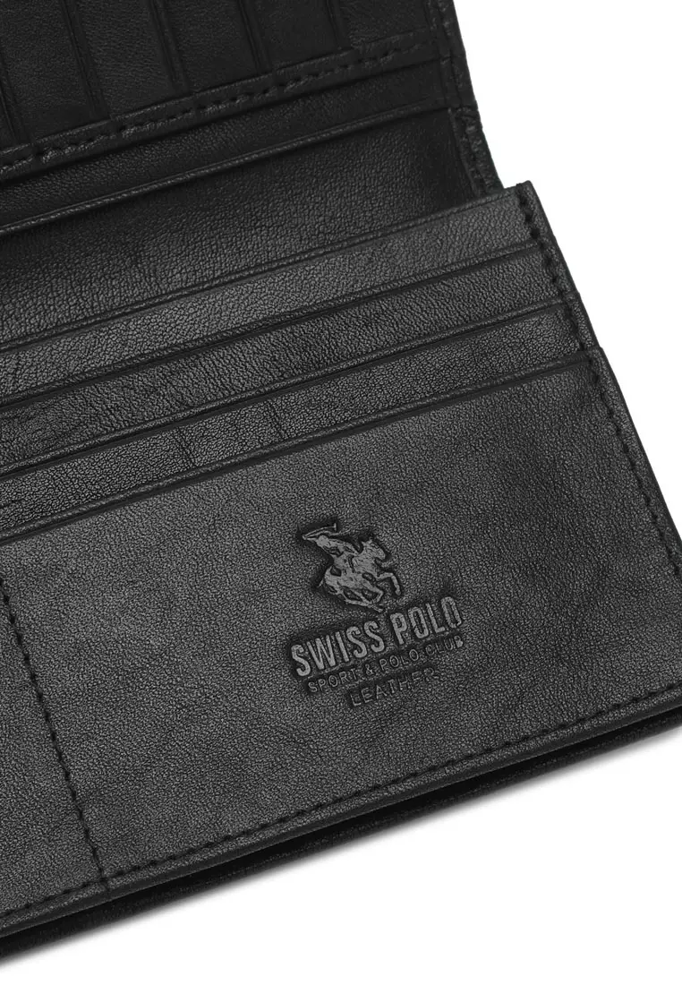 Men's Genuine Leather RFID Blocking Long Wallet - Black