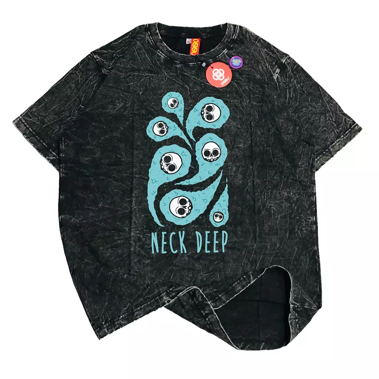 Ossu Neek Deep Water Drop Black Washing Tshirt