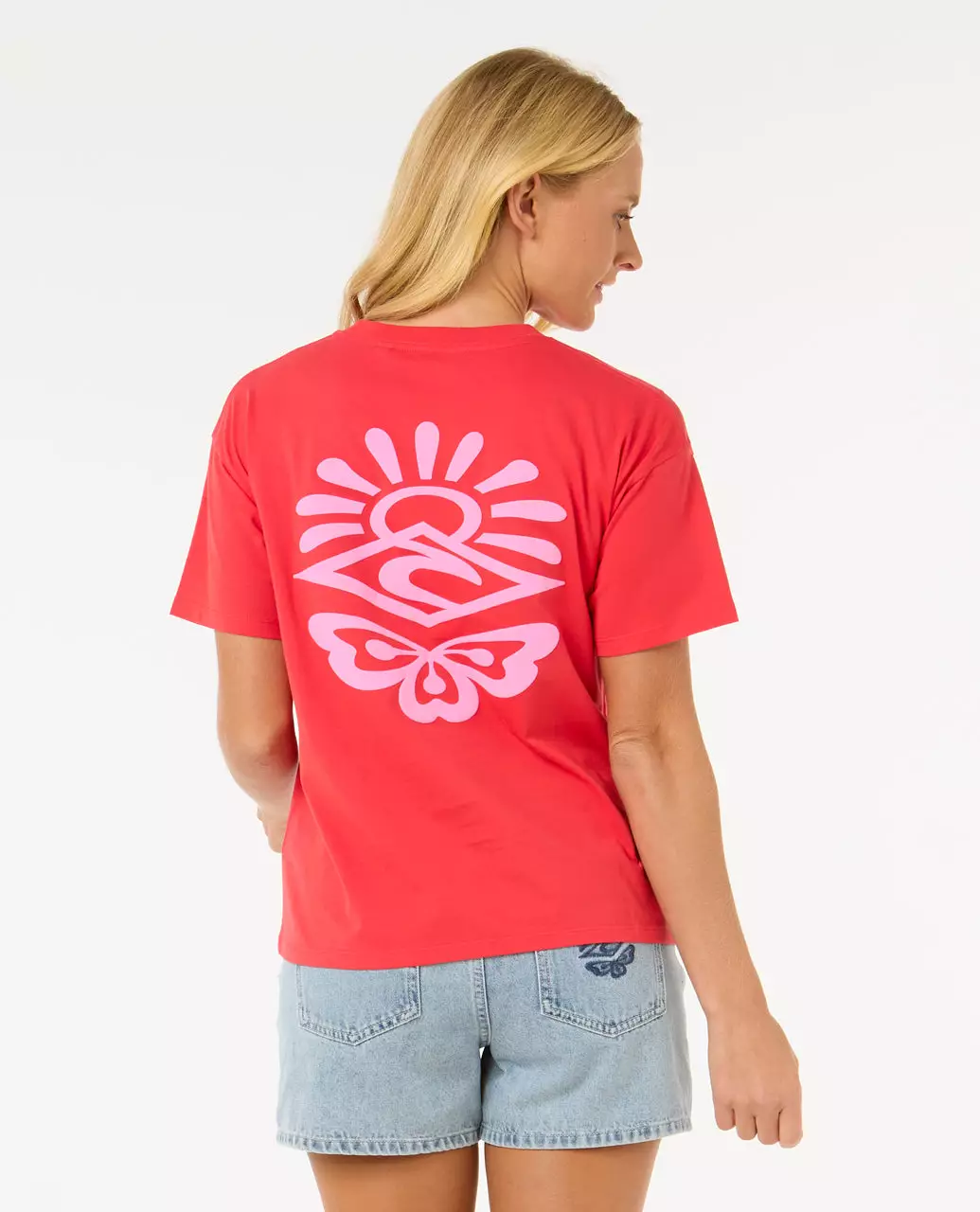 Rip Curl Women Icons Of Surf Relaxed Tee - Hibiscus Red