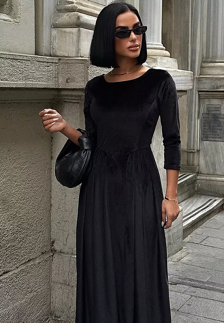 A-Cut Velvet Dress