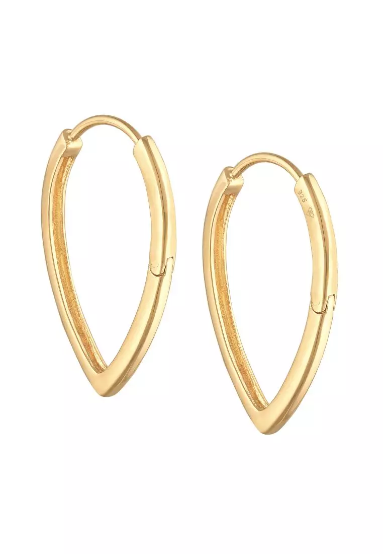 Anting Perhiasan Perak 925 Wanita Creole Drop Design Basic Gold Plated