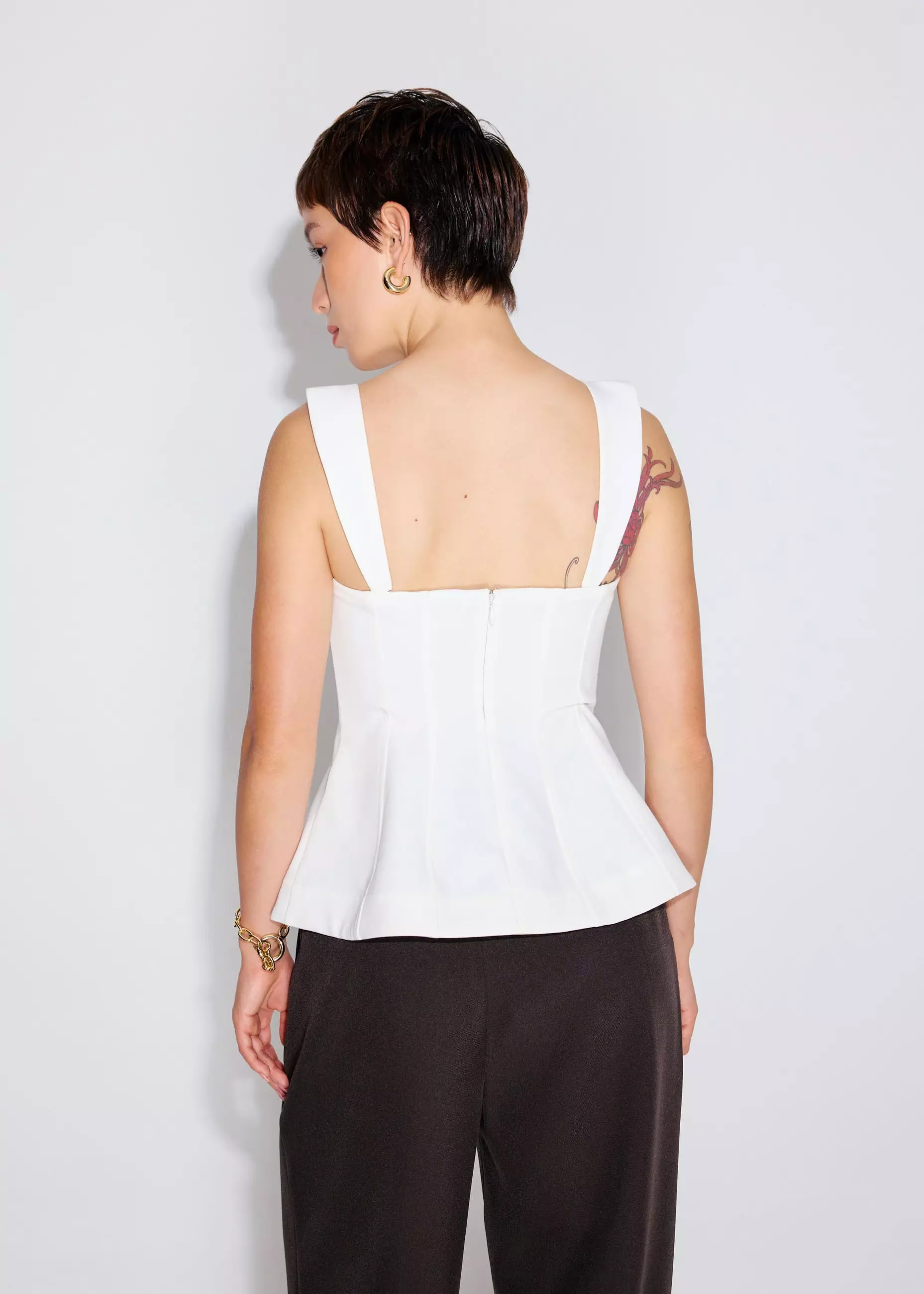 Atasan Wanita - BraFree by LB Bella Detachable Straps Panelled Peplum Top