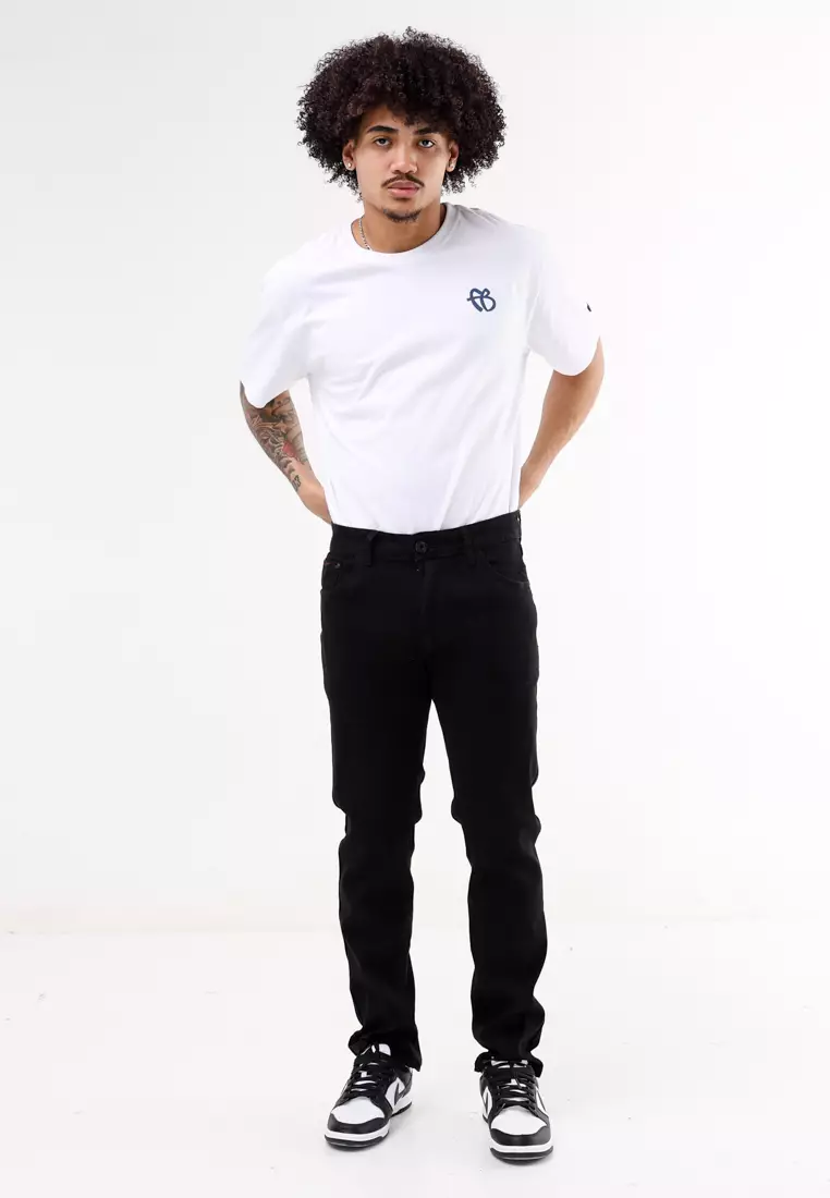 Denim Long Pants Slim Tapered Fit Stretch