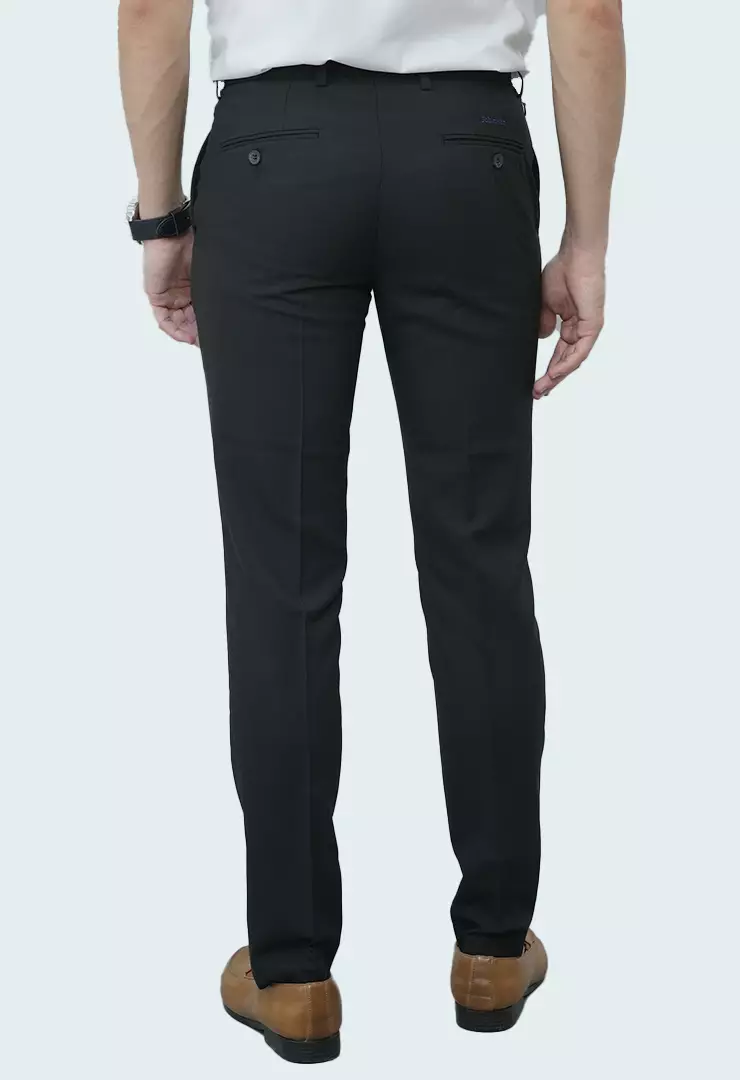 Johnwin - Celana Formal - Celana Pria - Hitam - Polyester - Slim Fit - F.1016.010.110.C
