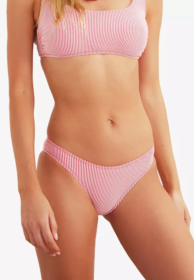 Mid waist online stripe print bikini