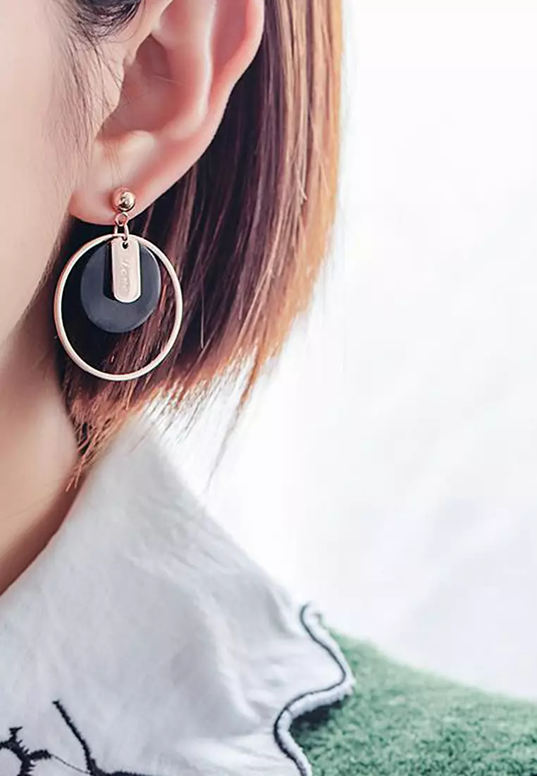 Geometric Love Loop Dangle Earrings