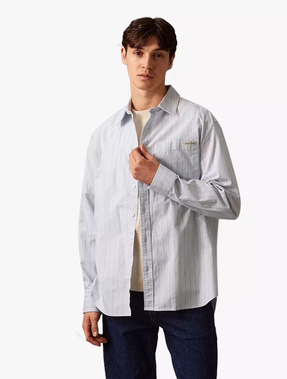 Calvin Klein - Striped Oxford Relaxed Shirt - Blue