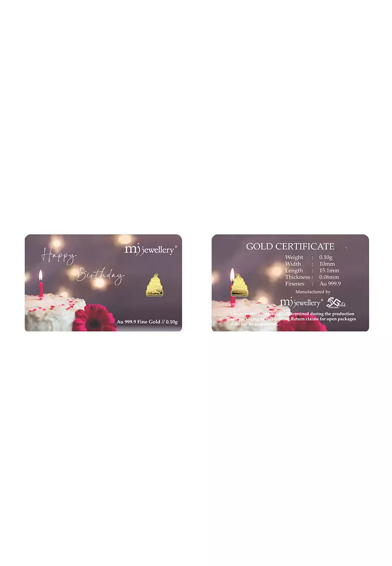 5G Gold Collection 999.9/24K Happy Birthday Series Gold Bar (0.1g)
