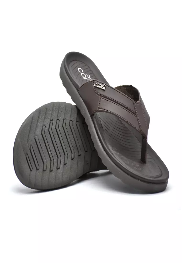 Carvil Sandal Pria Fetino-01 M Dark Brown