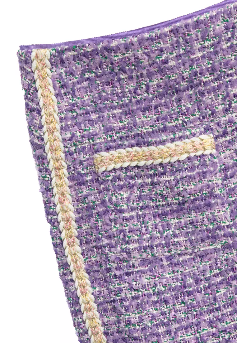 Purple Tweed Pencil Skirt