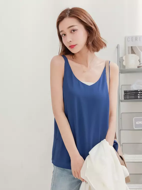 Chiffon spaghetti cheap strap top