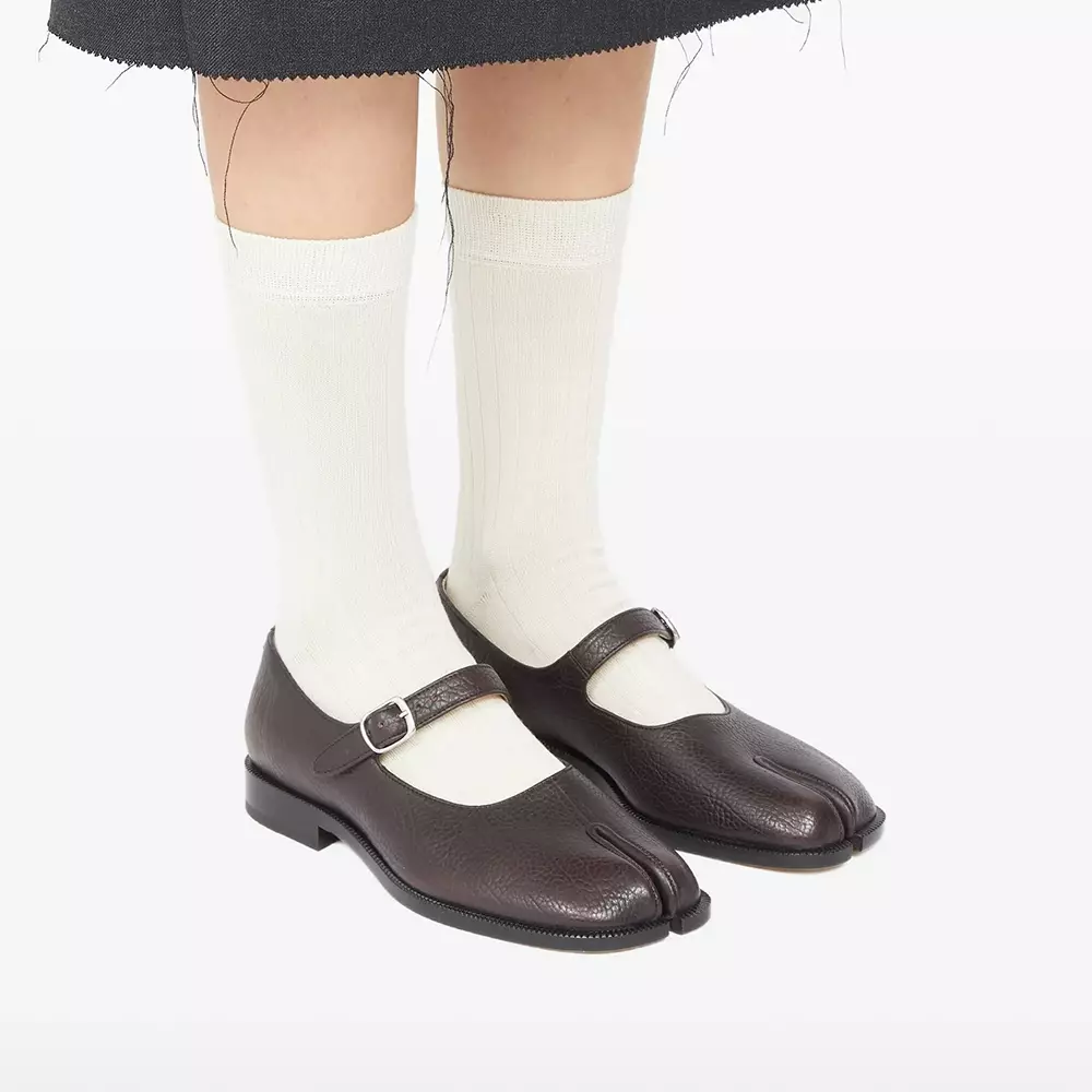 Tabi Split-Toe Mary Janes Brown