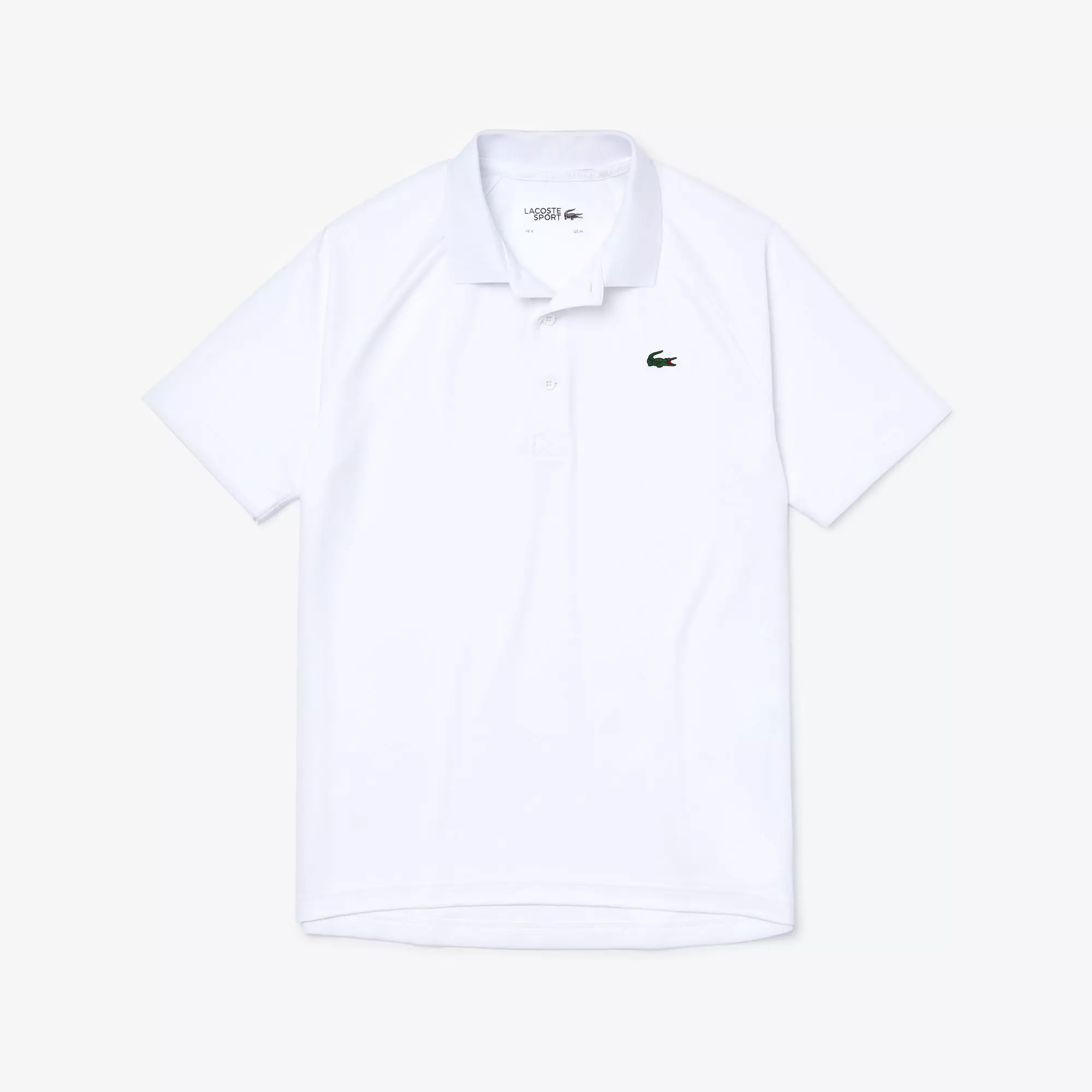 Men's Lacoste SPORT Breathable Run-Resistant Interlock Polo Shirt - WHITE