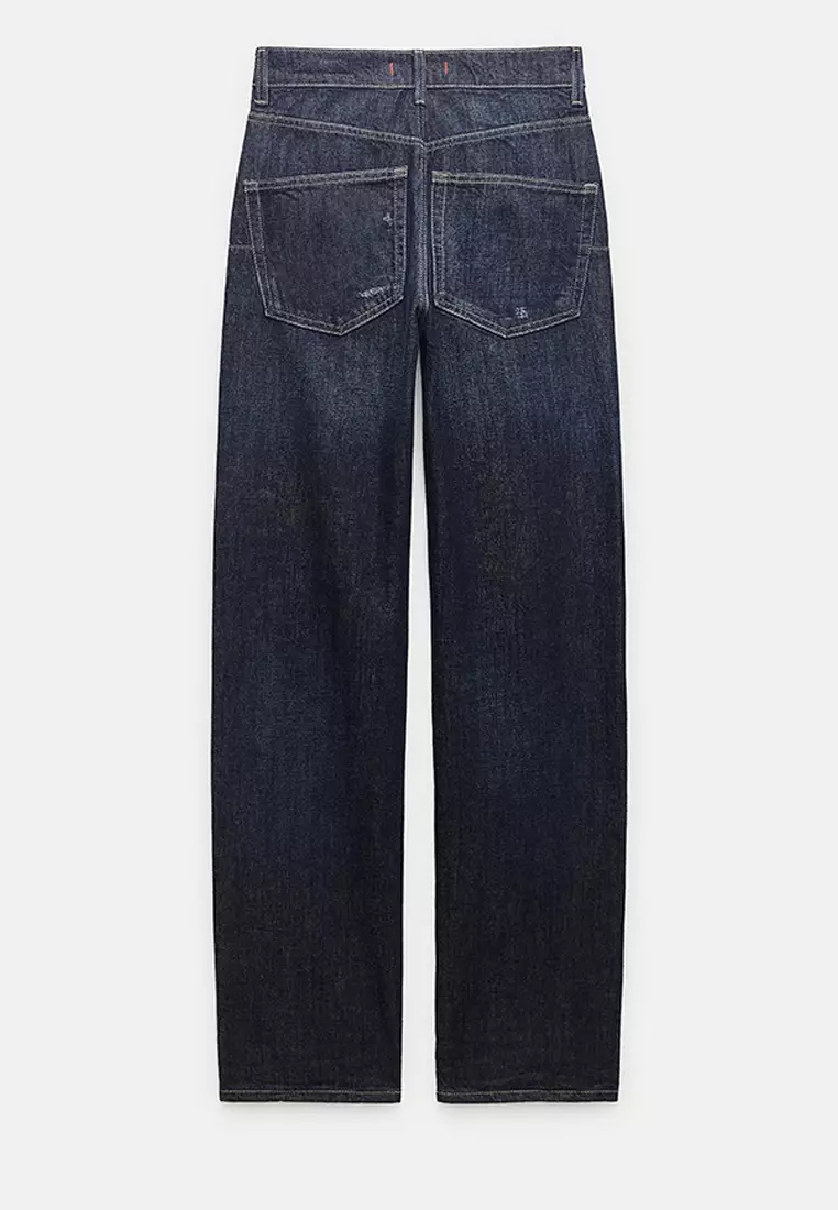 Straight Leg Ripped Jeans