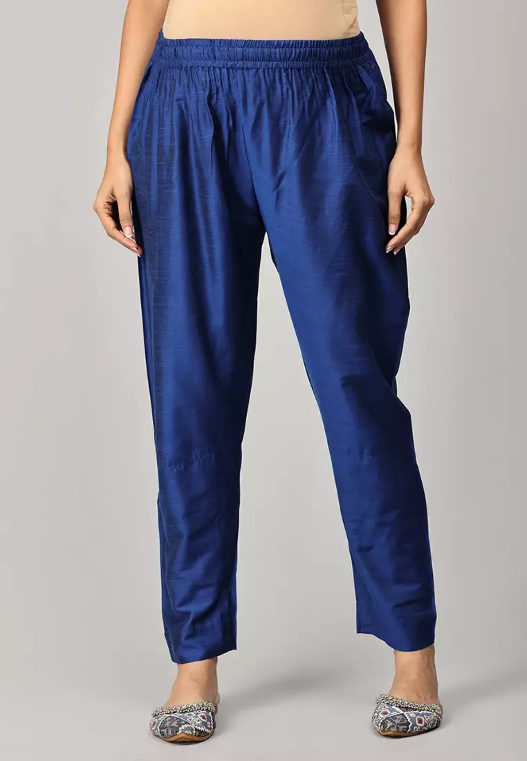 Diva 蓝色孕妇和哺乳丝绸库尔塔套装