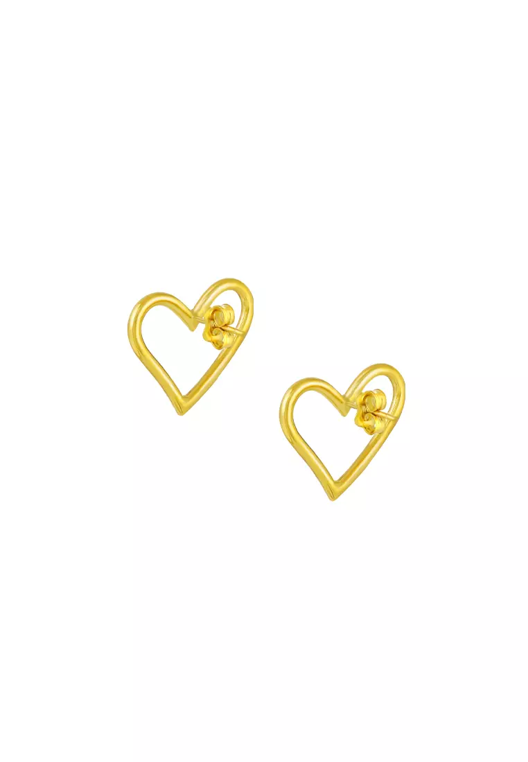 TOMEI Lusso Italia Love Frame Earrings, Yellow Gold 916