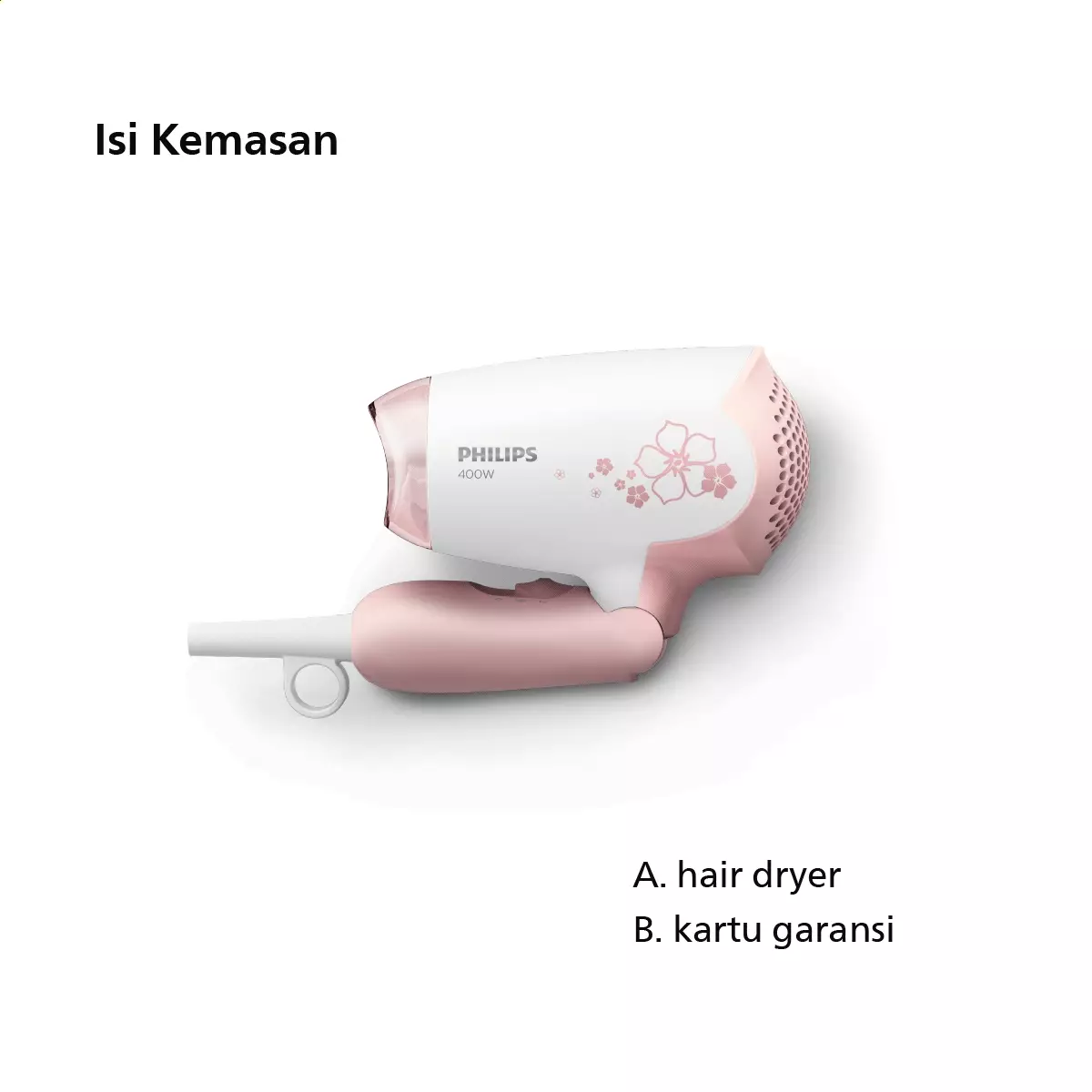 Philips Hair Dryer Care 400 W Pink HP8108/02 Pengering Rambut