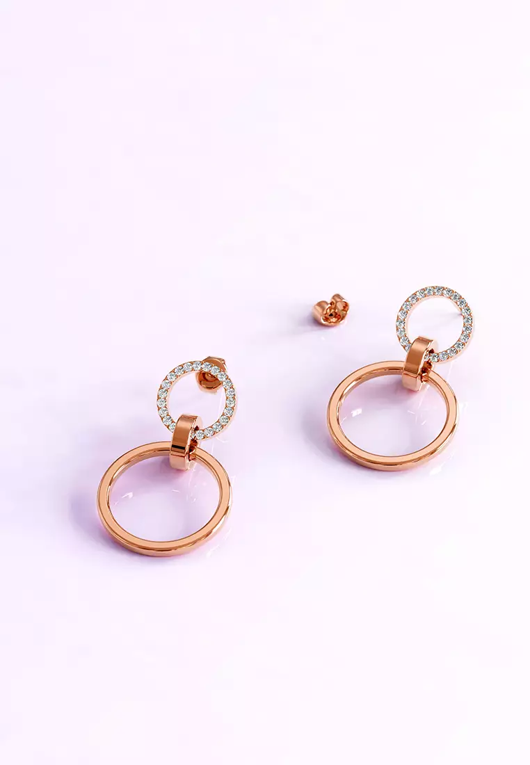 Orbit of Radiance Earrings Embellished with SWAROVSKI® Crystal in Rose Gold