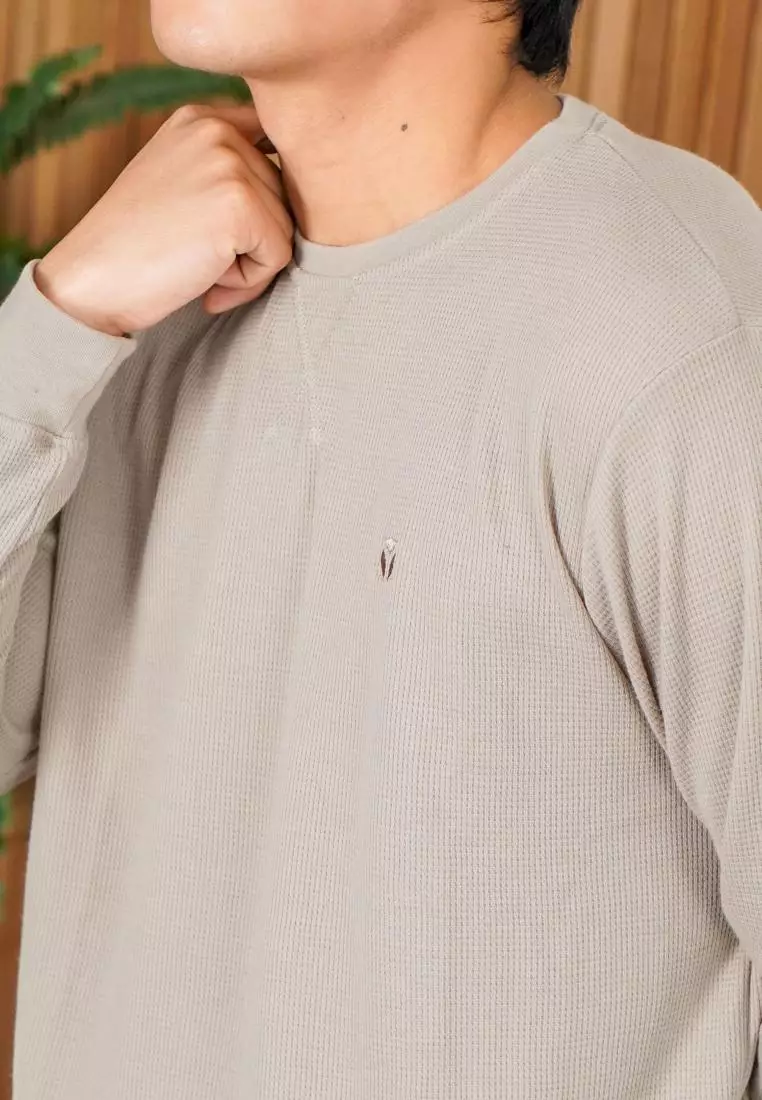 MATSUDA Kaos Polos Waffle Lengan Panjang Cotton Komoro