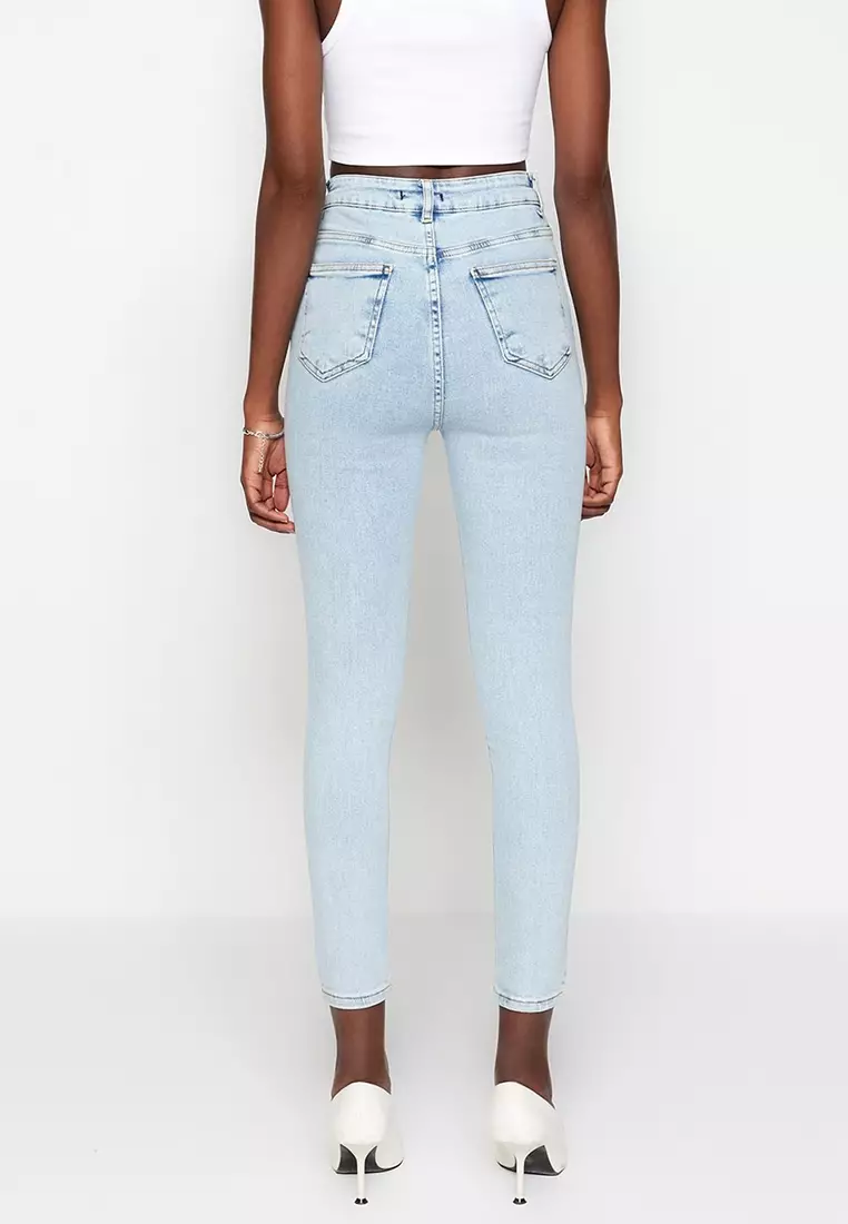Jual Trendyol High Waist Skinny Jeans Original 2025 ZALORA