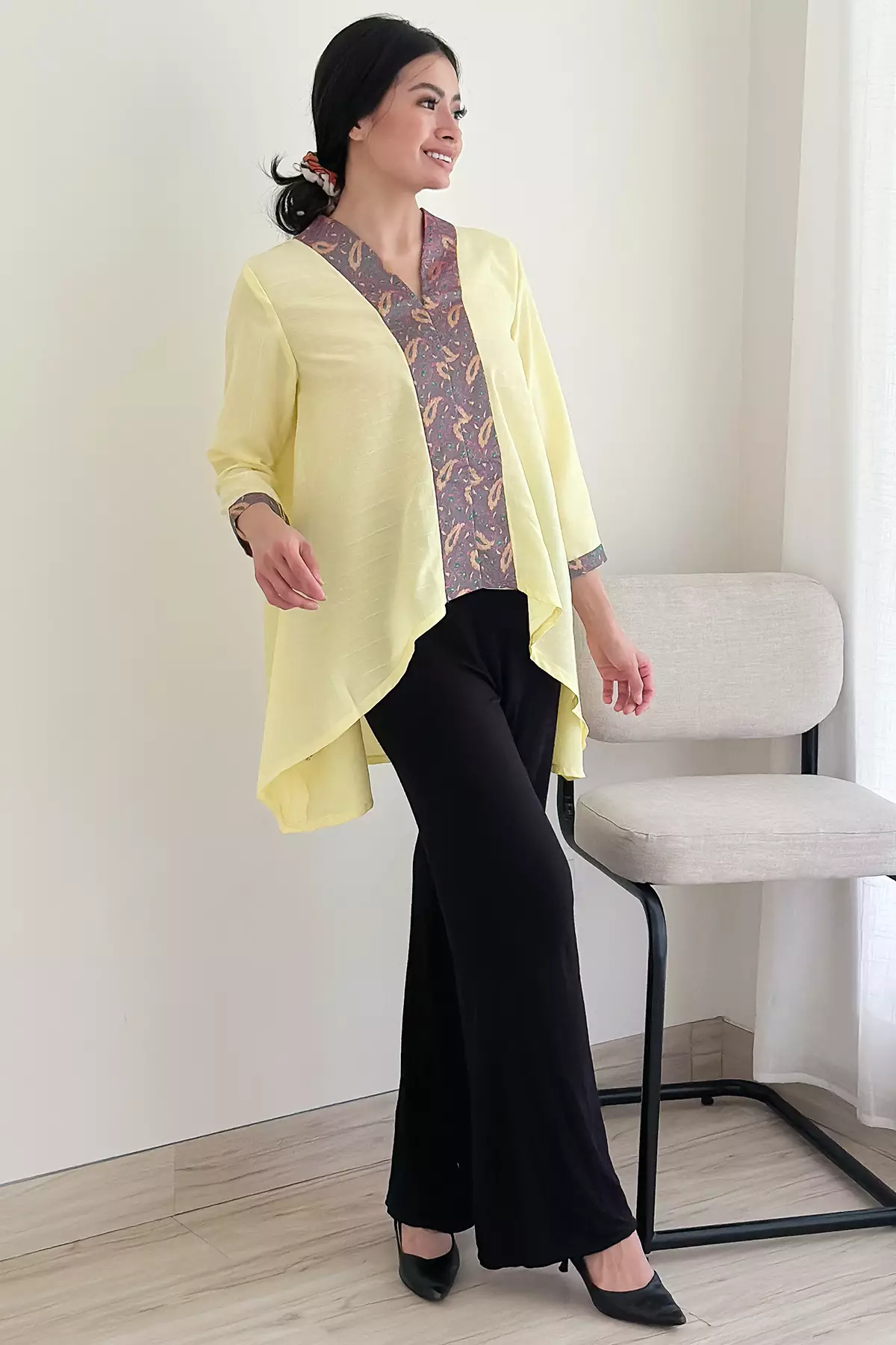 Batari Songket Kuning Kebaya Asimetris
