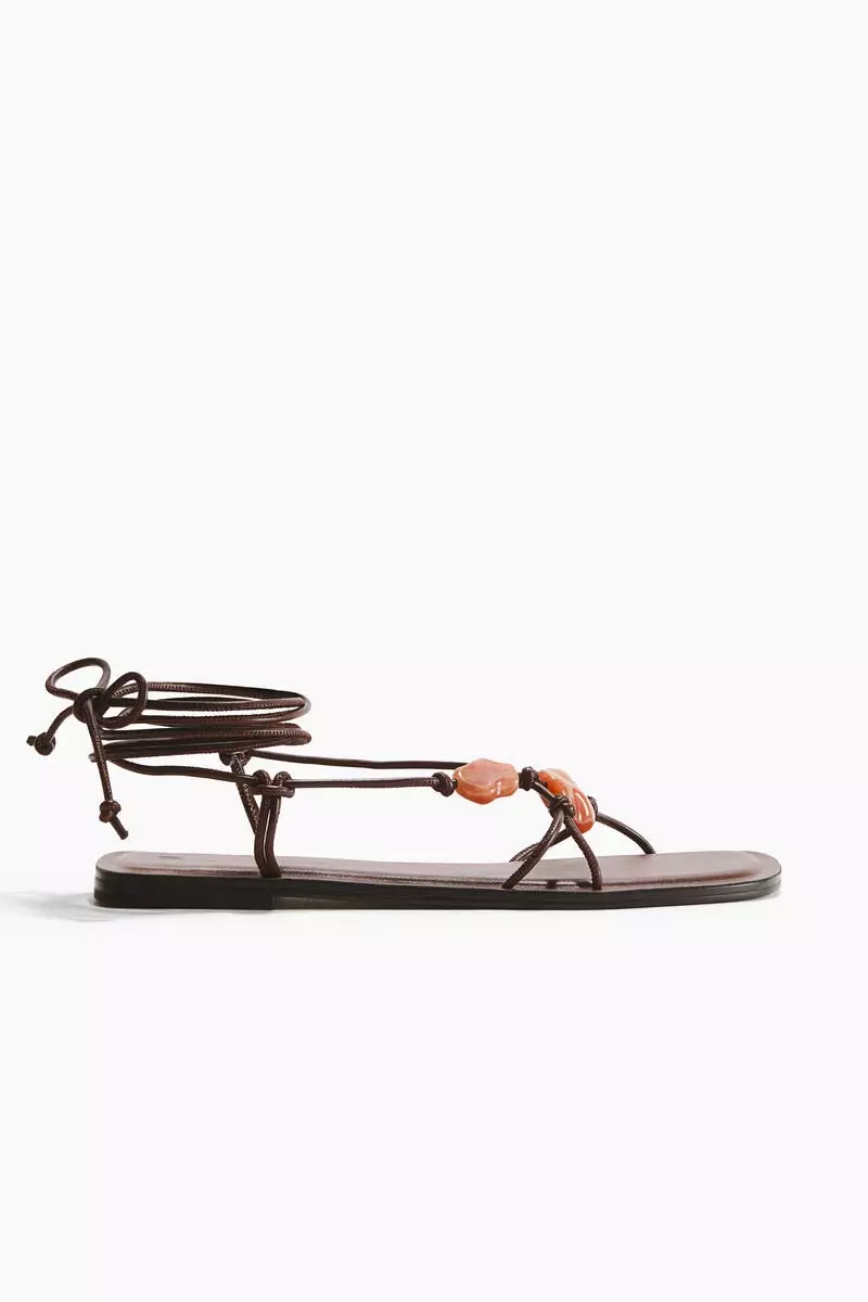 Bead-detail strappy sandals