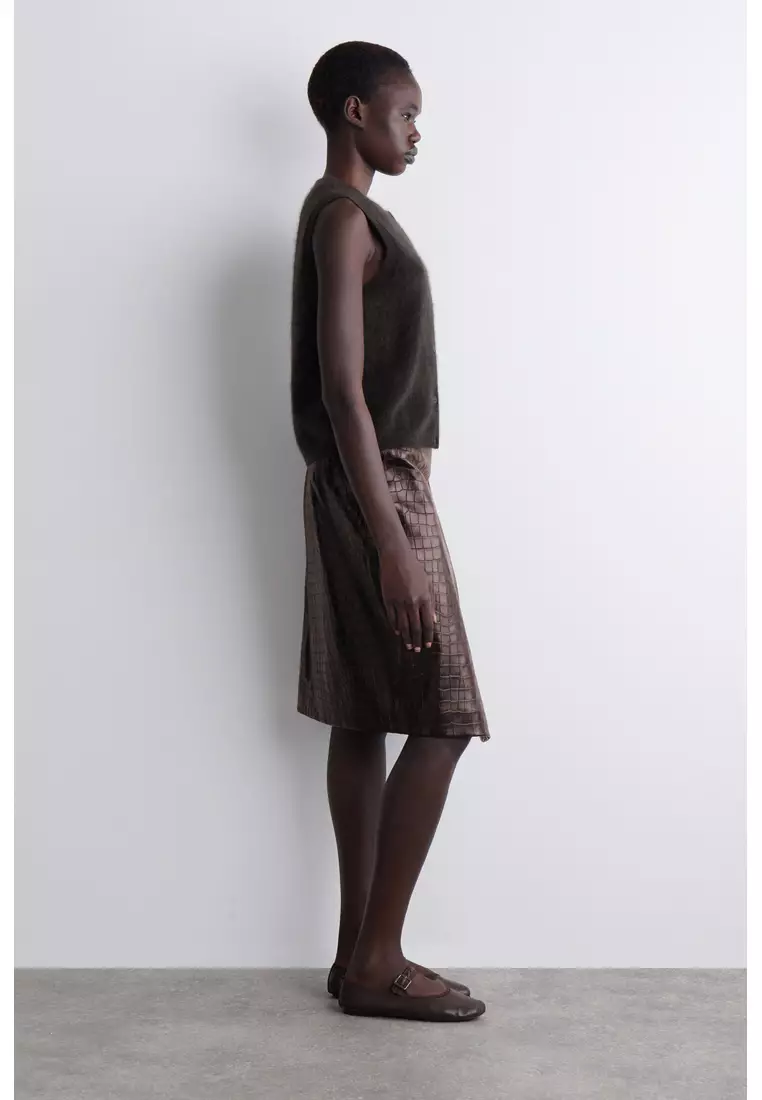 SQUARE-TOE BUCKLED BALLET FLATS