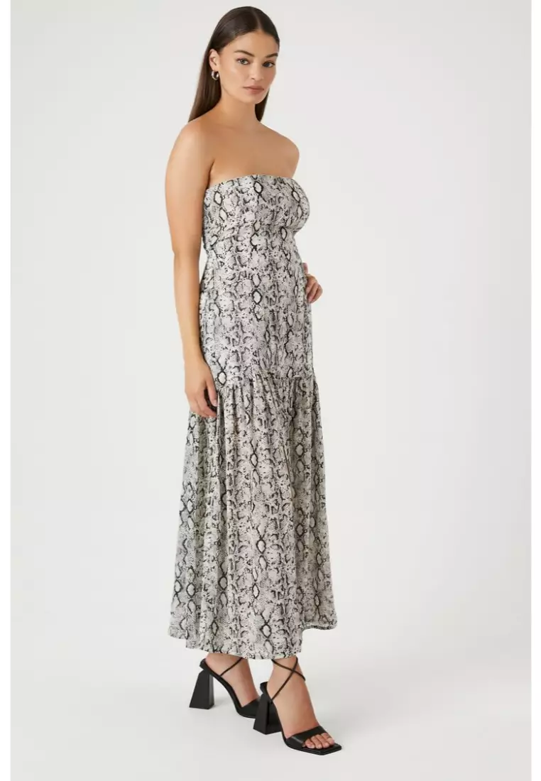 Chiffon snake print outlet dress