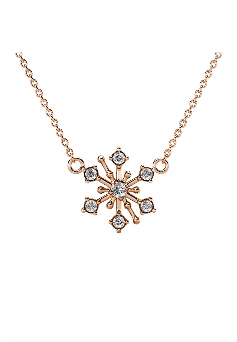 Snowflakers Pendant RG - Kalung Crystal by Her Jewellery