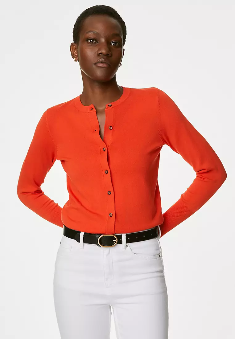 Marks and spencer orange cardigan outlet