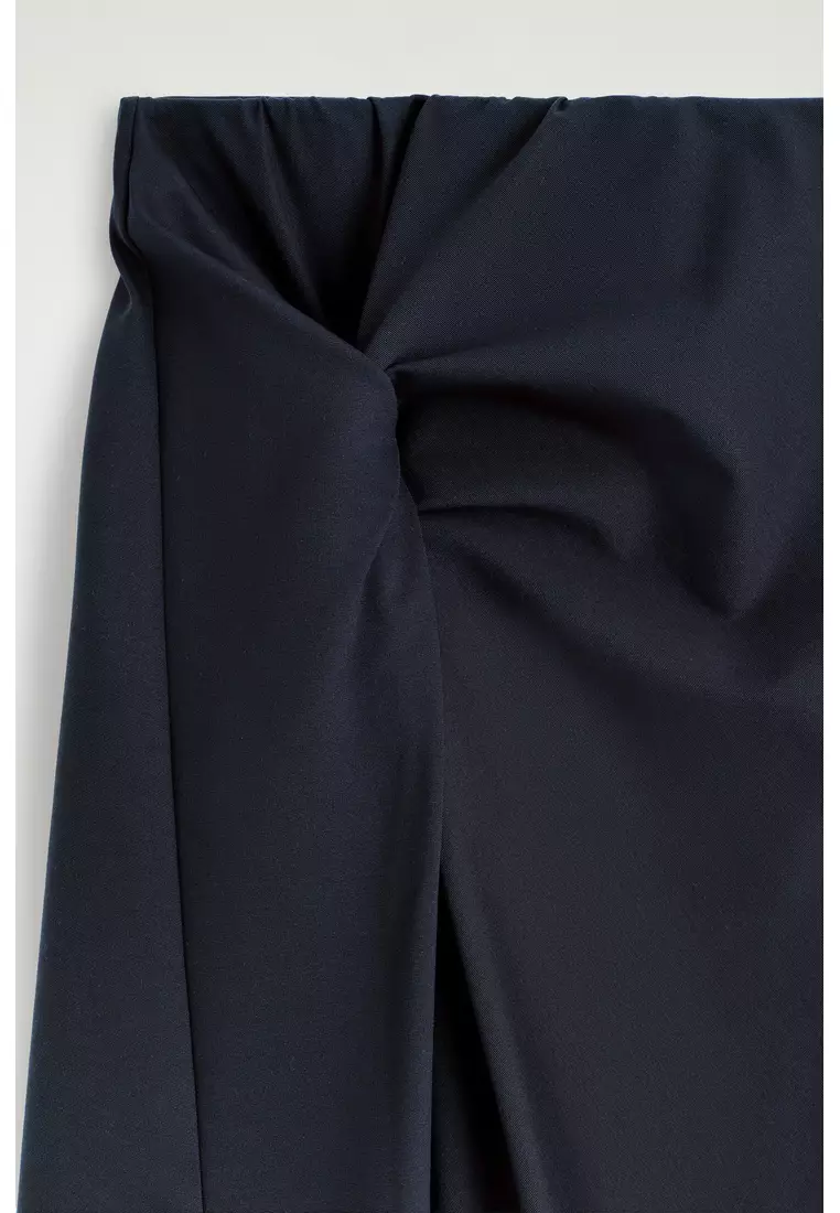 TWIST-DETAIL JERSEY MIDI SKIRT